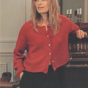 OZMA Everyday Cardigan in Red